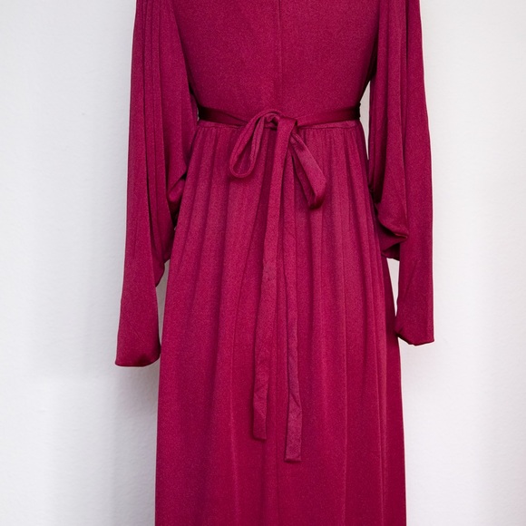 Vintage 70’s Wine Color Bohemian Dress - Picture 13 of 15